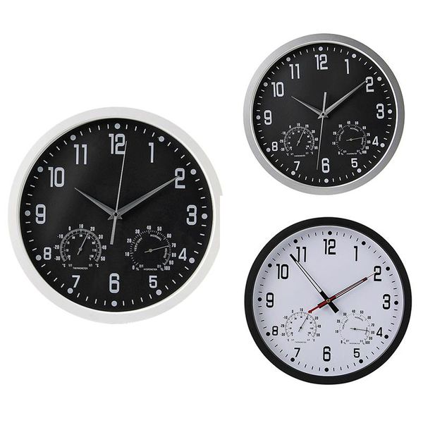 

modern living home office round vintage temperature & humidity wall clock -3