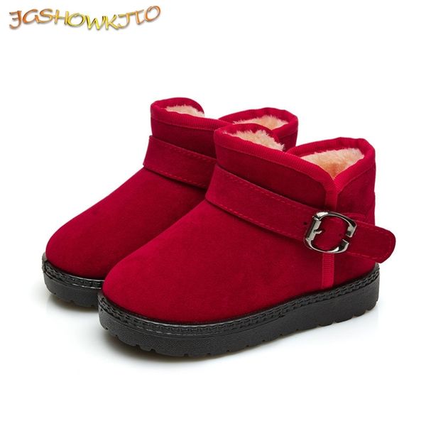 Jgshowkito горячая распродажа 2020 детей мальчиков зимние девушки резиновые классические снежные ботинки для детей конфеты цвет теплый хлопок LJ201029