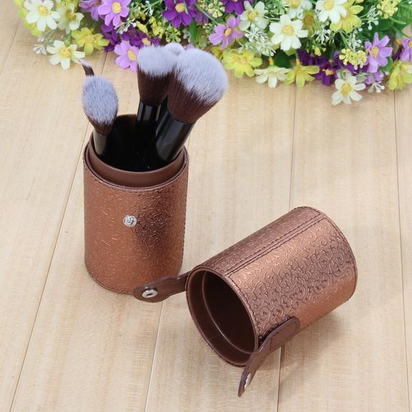 

portable pu leather cosmetic case storage makeup bags organizer brush tube holder cup brushes organizer make jllgzh