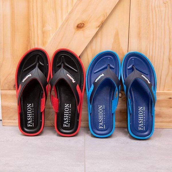

summer men flip-flops fashion non-slip outdoor slippers men beautiful beach slippers man slides bathroom home sandals eu 40-441, Black