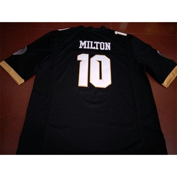 

men ucf knights mckenzie milton #10 real full embroidery college jersey size s-4xl or custom any name or number jersey, Black