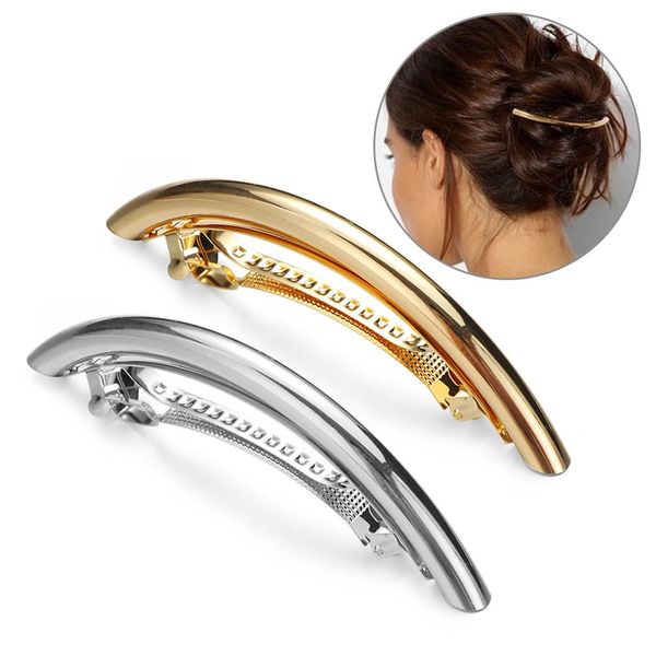 

fashion women long hairpin simple metal golden/silver hair clip pro salon use styling tools hair accessories