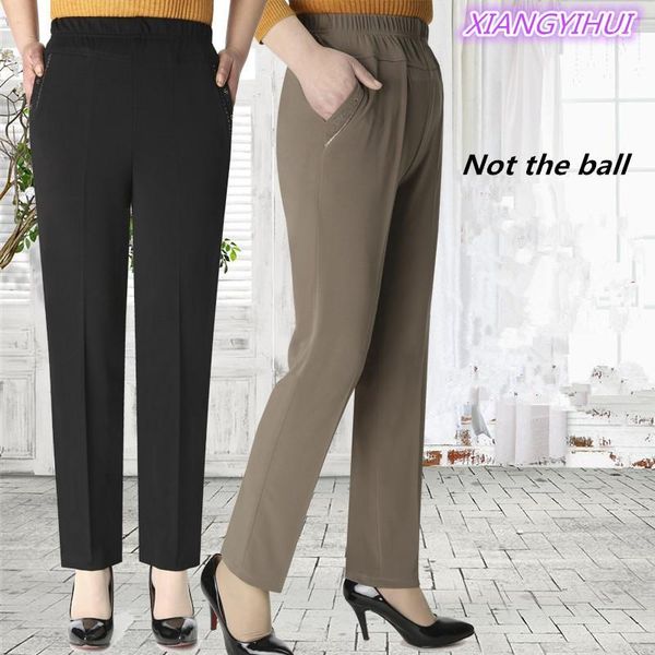 

high elastic breathable comfortable capris pants mother clothing casual capris plus size summer women's plus size loose -5xl1, Black;white