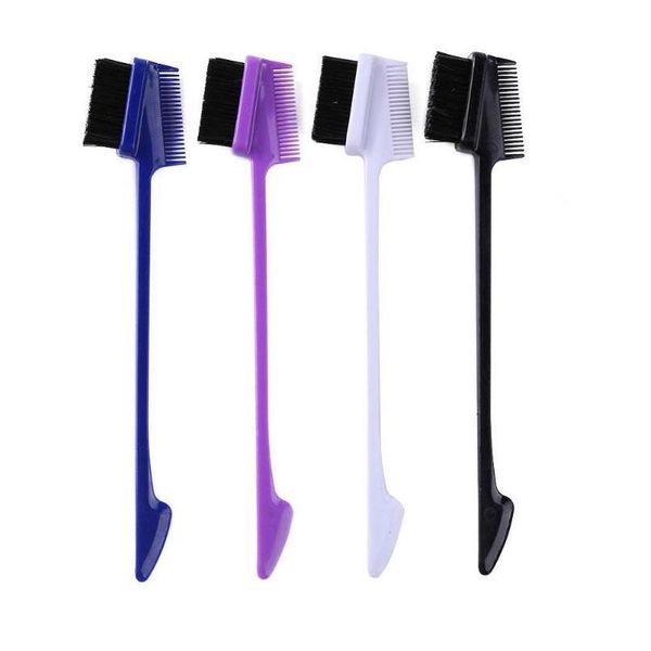 

1pc double sided hair edge comb women men beauty hair styling brush salon hairdressing tools temples hair bru jllwfw, Silver