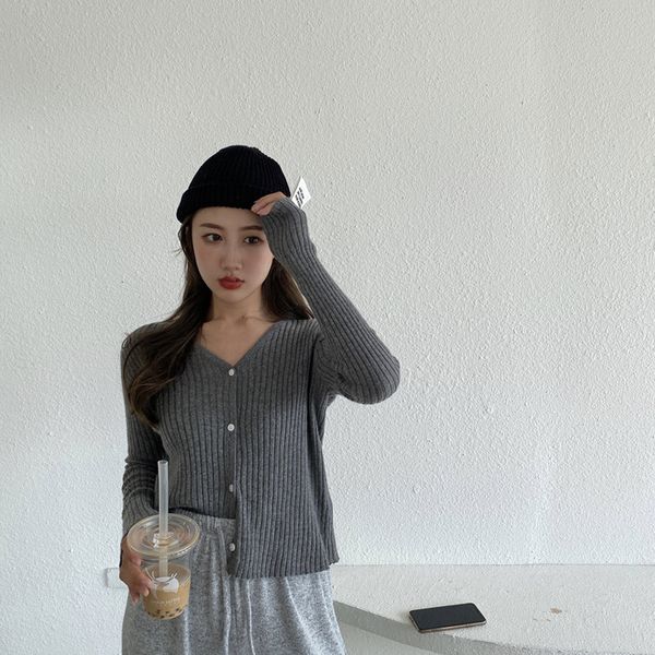 

new beginning 2021 autumn, jacket, long sleeve, woman's inner sweater, wear thin cardigan coat. 1 0atr, White;black