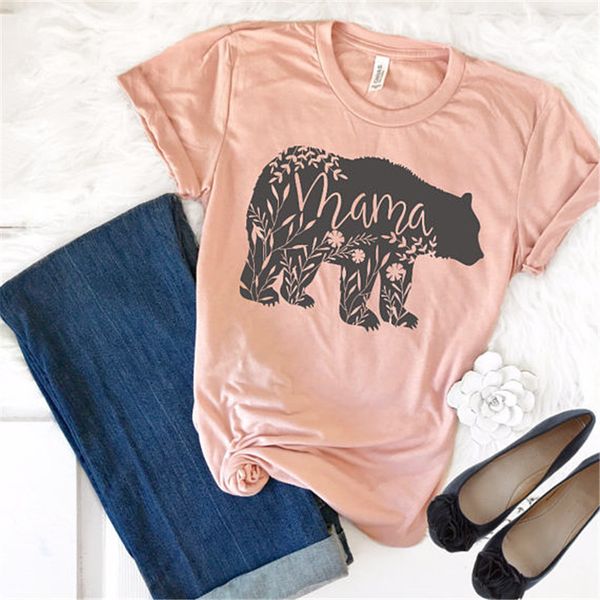 

mama summer shirts designer clothing bear crew tshirt t letter short women tees sleeved shirt neck womens blouse concise style print cnnhv, Black