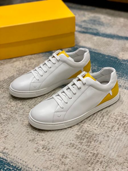 

2020 мужская повседневная обувь черный белый желтый mesh кожи мужчины runner low top мода досуг обувь 38-45, Black