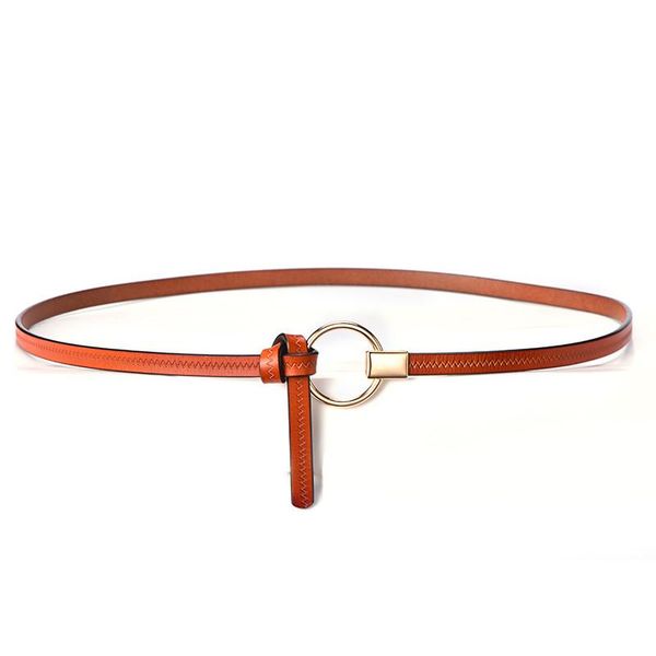 

женщины ремни корова из натуральной кожи хорошего качества сплава золота круг пряжки мода дизайн cinto feminino тонкий cowskin ремень lady j, Black;brown