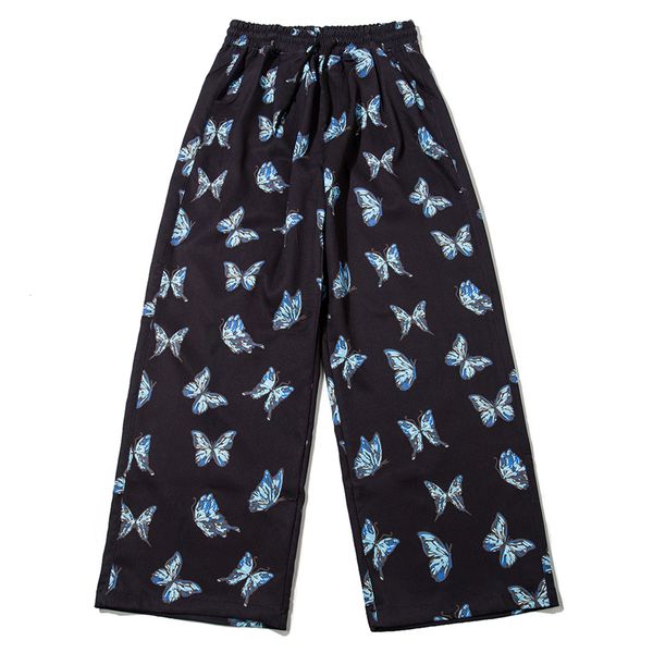 

2021 new hip hop streetwear baggy harem pants autumn loose bear butterfly print sweatpants harajuku cotton joggers men trousers pisw, Black