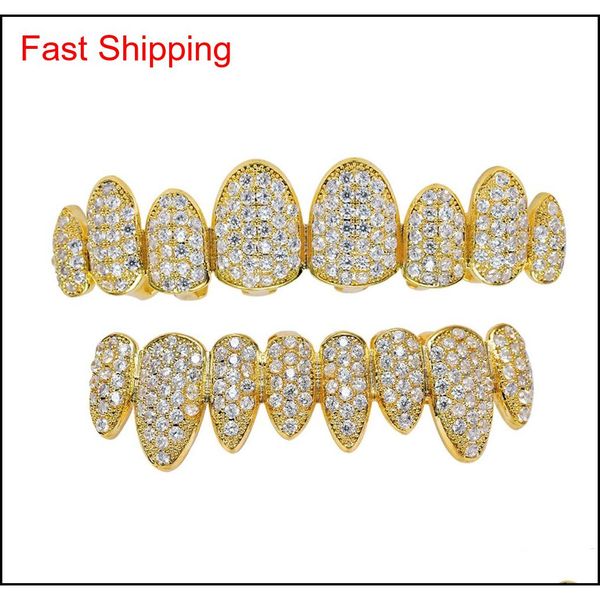 

hip hop/punk teeth grillz set gold silver irregular 8-tooth canines with qylcah bdefashion