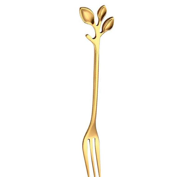 

stainless steel tree branch spoon fork gold dessert coffee spoons home kitchen dining flatware stirring spoon drop ship jllvgzg mxyard