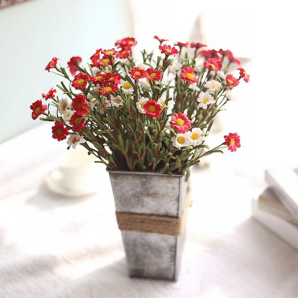

wedding decoration 8 heads/branch colorful artificial flowers silk daisy flowers fake plants for wedding decor