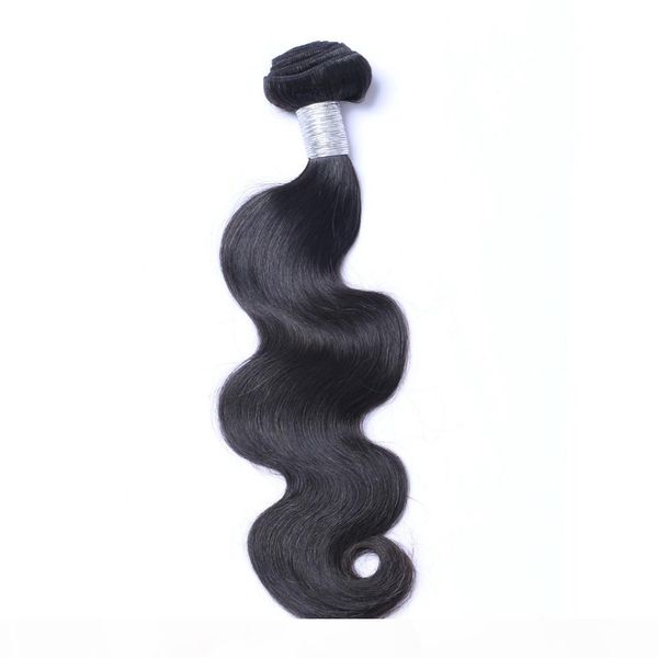 

brazilian virgin human hair body wave unprocessed remy hair weaves double wefts 100g bundle 1bundle lot can be dyed bleached, Black