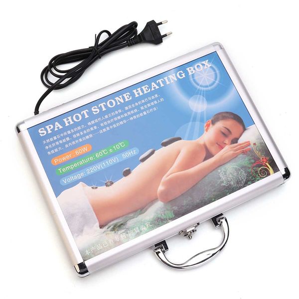 

60w massage spa stone heat box pain back basic relief body pain acupuncture health care relax 220 v