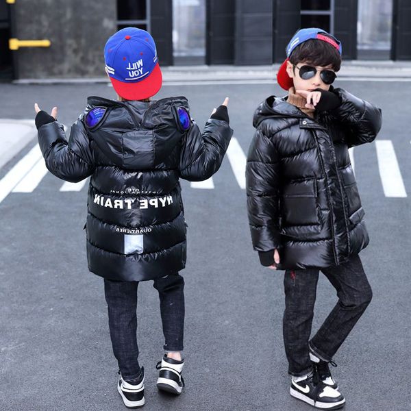 

8boys' padded winter thickening 2020 new clothing foreign style down cotton clothes children's 9, Blue;gray