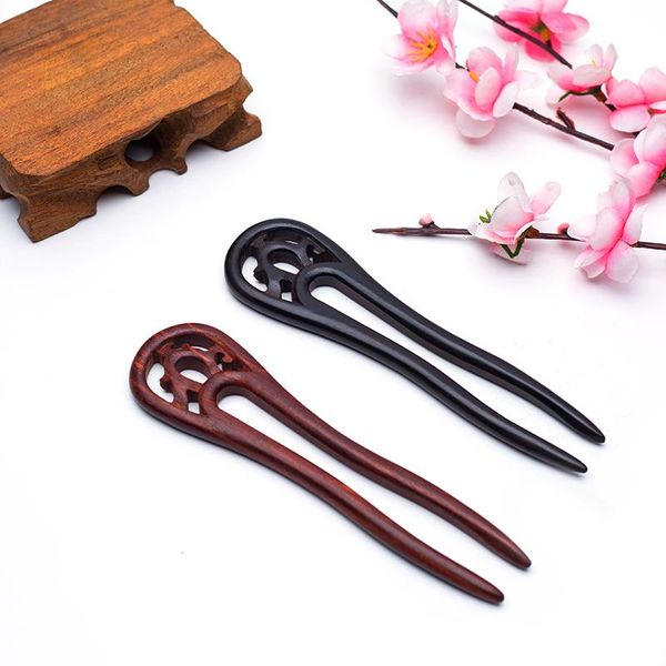 

hair clips & barrettes vintage handmade sandalwood sticks for women classis red black color chinese style hairpin wedding accessories 2021, Golden;silver