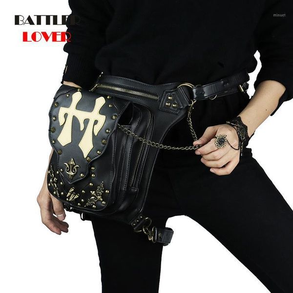 

waist bags steels master design retro rock gothic shoulder packs victorian style leg bag men womens fashion punk bags1