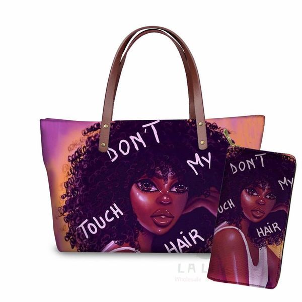 

sac a main black queen african girls handbags&purse set fashion women beach totes ladies handle bags for females handbag
