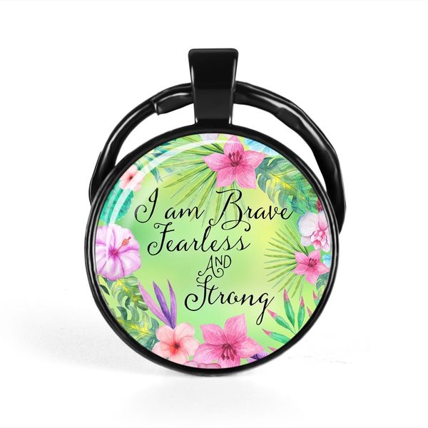 

fashion bible verse proverbs black bottom flower pattern keychain keyring glass metal christ women men key chains gifts jewelry, Slivery;golden