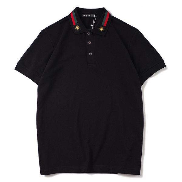 

2021 new novelty 21 men high embroidery bee stripe fashion polo shirts shirt hip hop skateboard cotton polos tee s-2xl #b38 540z, White;black