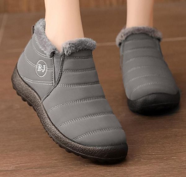 

women boots winter snow boots warm plush ankle botas mujer outdoor light warm snow boot winter shoes woman booties plussize 43, Black
