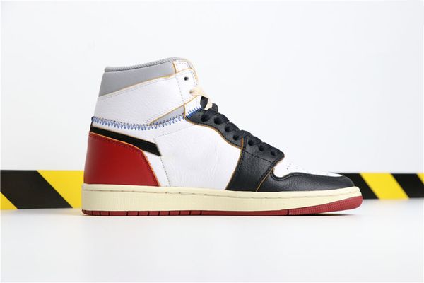 

new jumpman 1 union x basketball shoes jumpman 1 retro high og nrg 6 rings bv1300-106 black with four colors splicing size 36-46