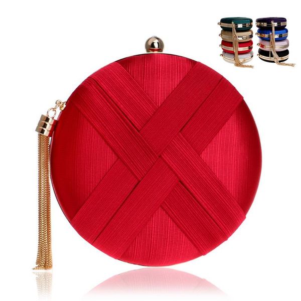 

2020 new clutch messenger bag women fashion party wedding silk shoulder crossbody bag for women circle evening female purses