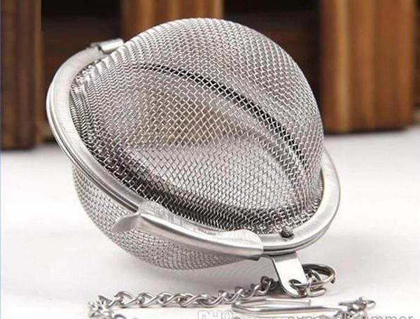

100pc stainless steel tea pot infuser sphere mesh tea strainer ball shipping
