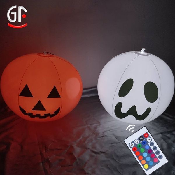 

towhj 2020 new remote christmas party inflatable pumpkin halloween control led luminous ball colorful ball inflatable pumpkin ghost color-ch