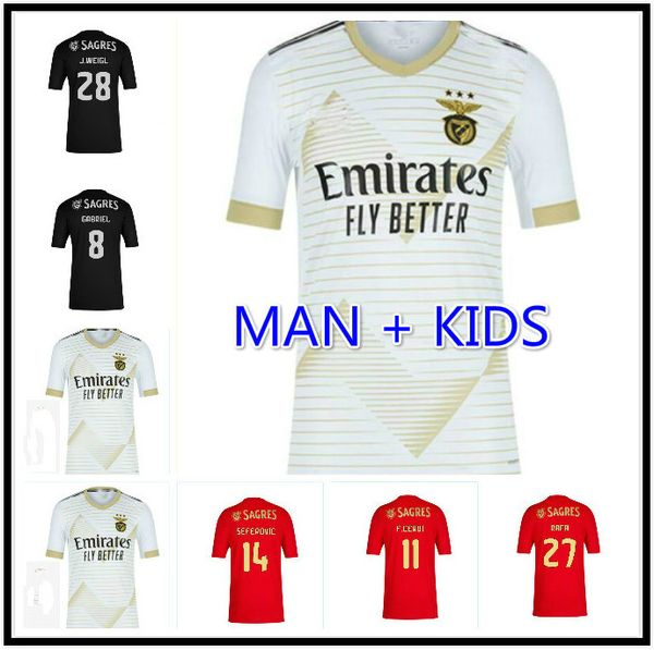

20 21 waldschmidt soccer jerseys otamendi 2020 2021 rafa jota pizzi grimaldo ruben tseferovic pedrinho men kids kit football shirt uniforms, Black;yellow