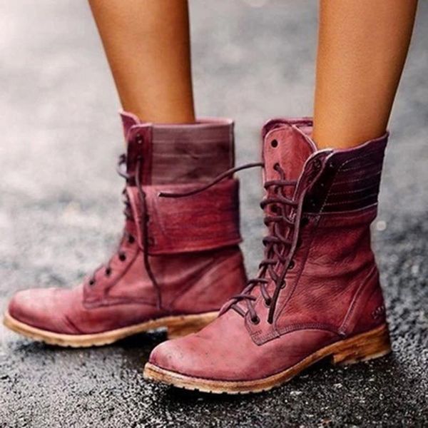 

vertvie ботинки женщин вскользь motorcycle boots женщины кожа pu голеностопного ретро обувь теплые женские зимние ботинки botas mujer, Black