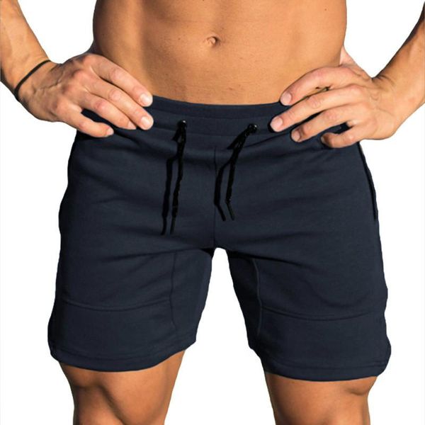 

men shorts cotton casual solid shorts men gym fitness jogger beach short pants spliced hot, White;black