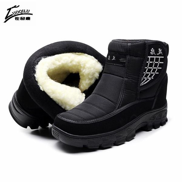 

boots 2021 women plush fur waterproof non-slip winter shoes warm snow female botas mujer booties black