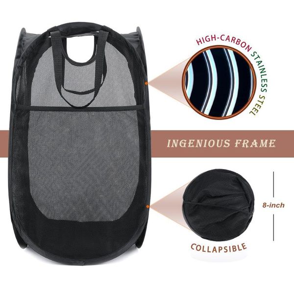 

laundry bags 2pc foldable mesh basket, square folding classification basket