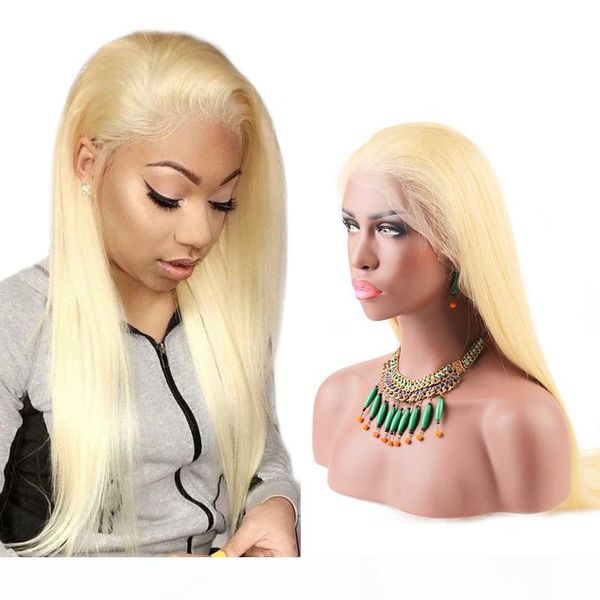 

613 blond full lace wigs silky straight brazilian virgin hair wigs for black women medium cap human hair lace wigs transparent lace, Black;brown