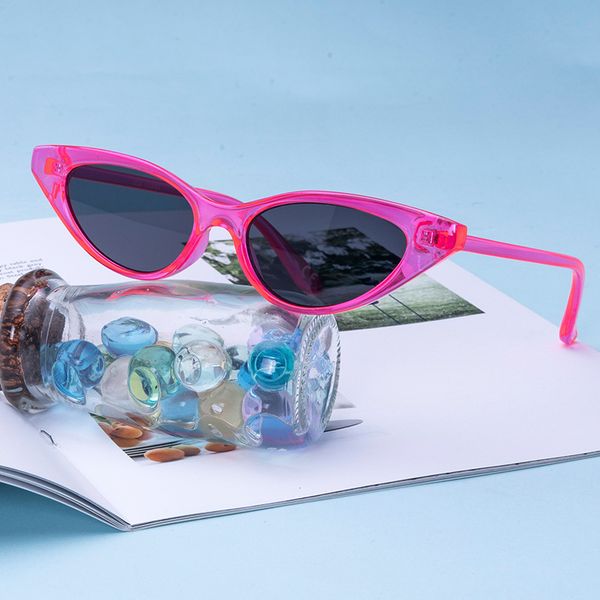

2019 new transparent fashion candy color trend women's triangle sunglasses 2613, White;black