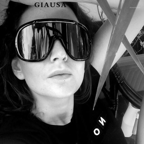 

giausa 2020 vintage oversize square sunglasses women designer big frame women frame gradient sunglasses uv4001, White;black