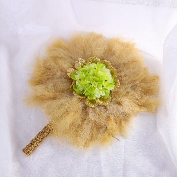 

party favor wedding feather fan handmade bride hand for supplies