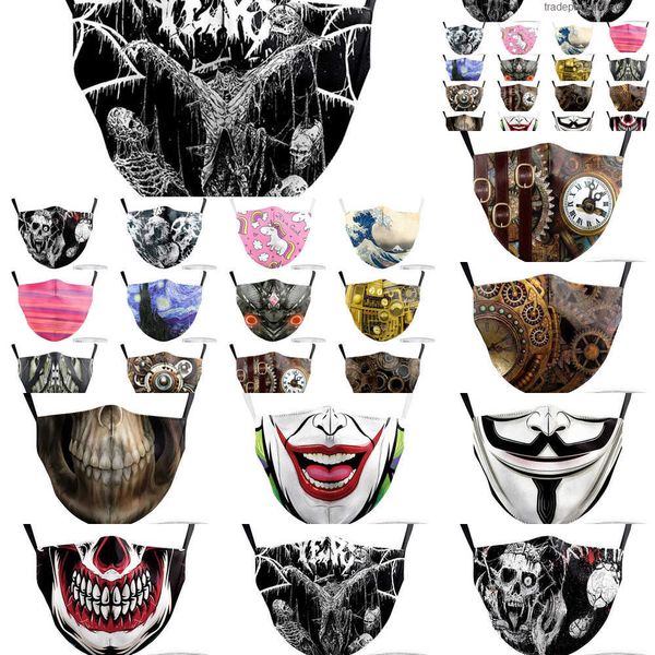 

print masks funny fabric face clown big mouth cover reusable protection dust w 7rfd