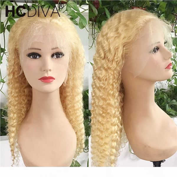 

deep wave lace front human hair wigs 613 blonde colored 100% virgin peruvian hair 13x4 lace wigs for women 150% density, Black;brown
