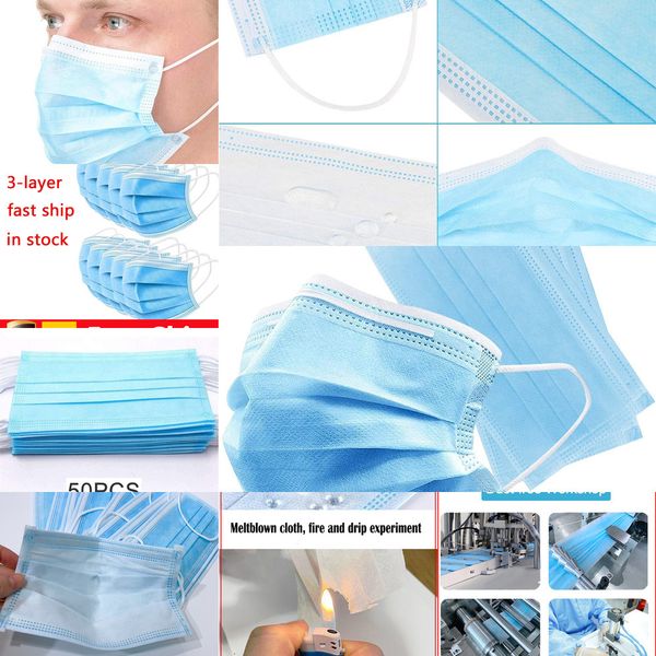 

face dhl disposable mask thick 3-layer mask protection and personal health mask with earloop mouth face saoutletaniz