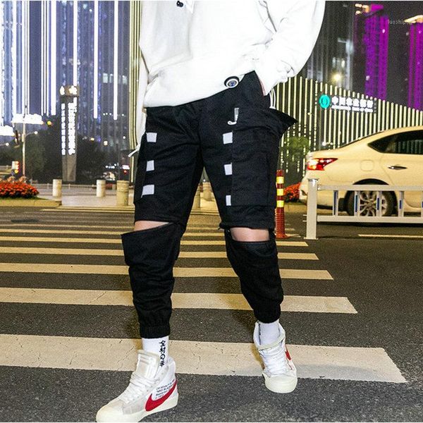 

new detachable leg black hip hop autumn harem pants men zippers pockets streetwear men jogger trousers straight pencil pants1