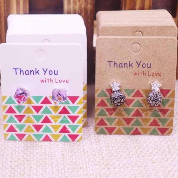 

100pcs new diy jewelry display card earring 4x5cm earring card hang tag diy jewelry stud package cards