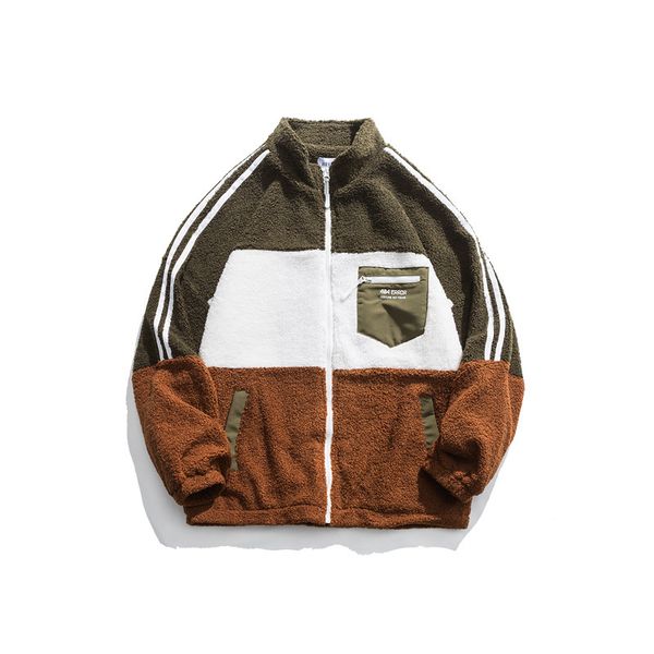 

2021 новая мода контрастная мужская рубашка мао хип куртка 4b4h, Black