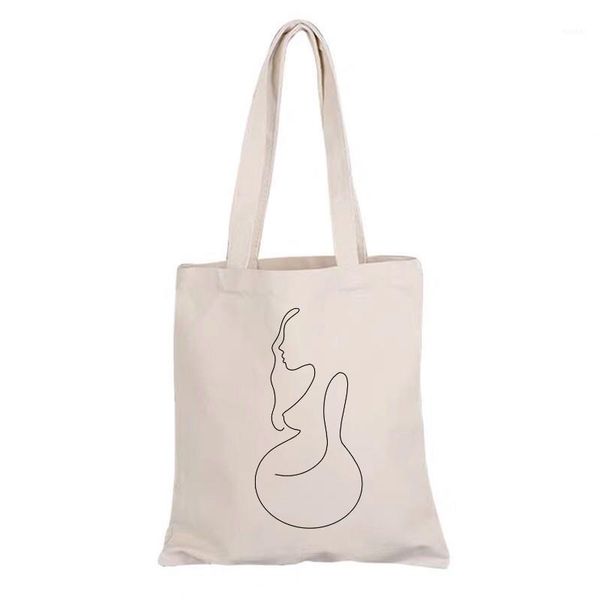 

shopping bags shoulder vintage art funny harajuku ins school print casual large capacity women canvas abstract cartoon fashion eco bag1