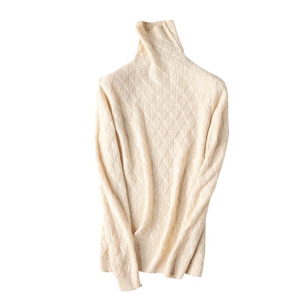 

turtleneck sweaters pure wool women new style pullovers merino wool cashmere sweater for women upscale atmosphere knit warm 201221, White;black