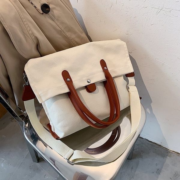 

ffeke 30 just jiang yuying the same messenger handbag contrast bagtote 2020 new simple color bagshoulder single shoulder canvas bag qc8ft