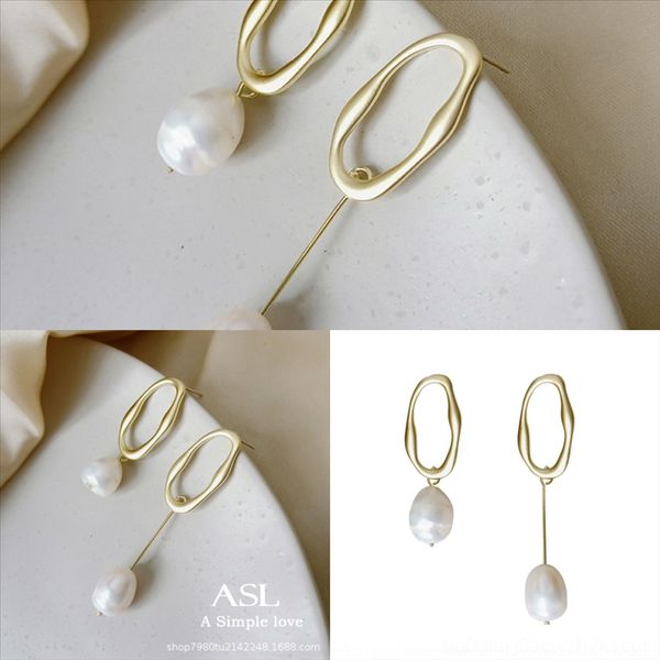 

tdgy new shelves fashionable trend stud earrings women creative korean style pearl earringsdangle shape jewelry diamond earring, Golden