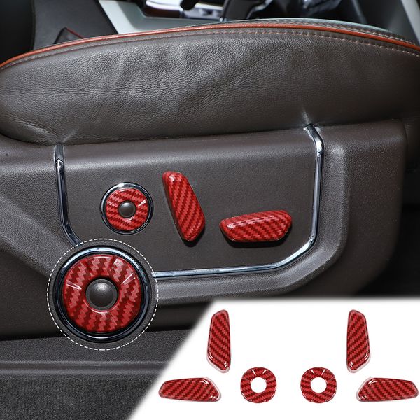 

abs car electric seat adjustment decorative cover red carbon fiber 6pc for ford f150 2015 up interior accessories