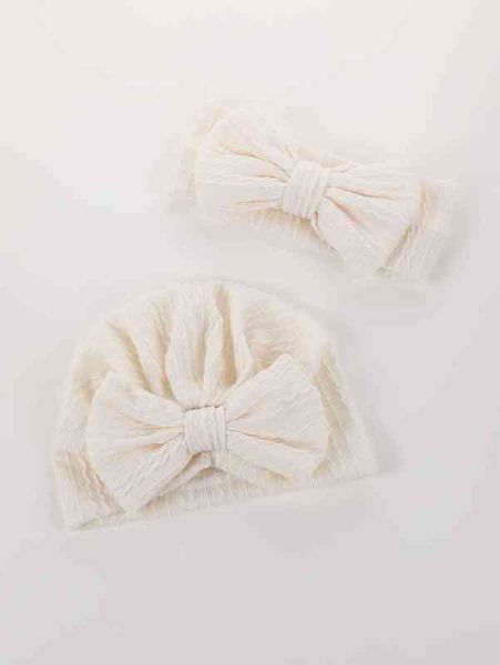 

baby bow knot hat & headband she, Yellow